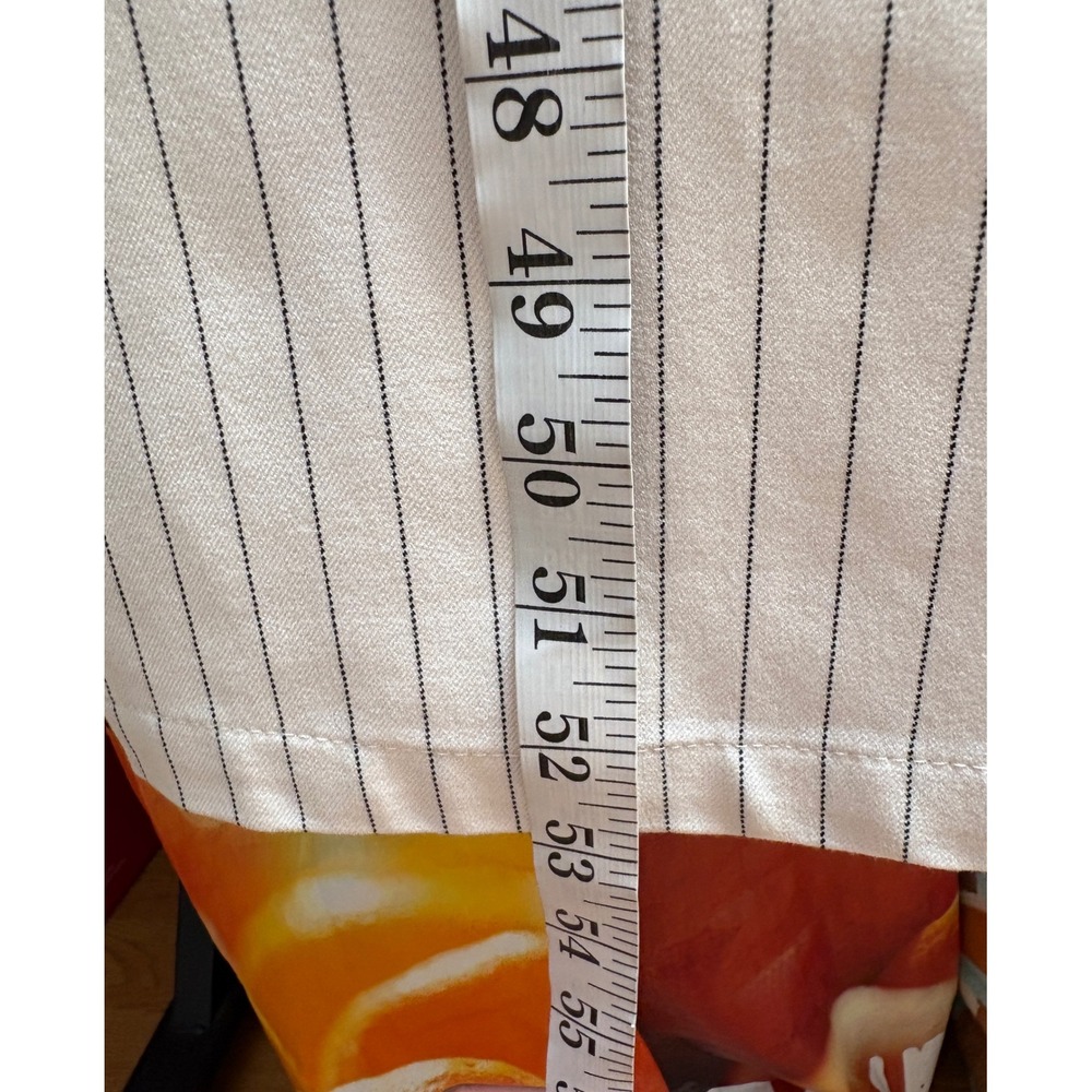 A New Day Womens Sz S Pinstripe Halter Jumpsuit Cream Black Double Breasted Wide - Picture 8 of 9